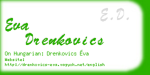 eva drenkovics business card